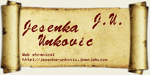 Jesenka Unković vizit kartica